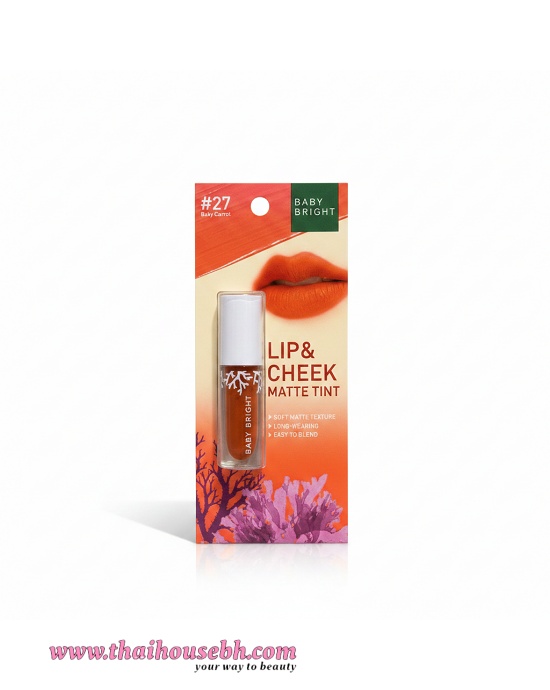 gallery-8859082158527-baby-bright-lip-and-cheek-matte-tint-27-baby-carrot-24ml-01-5eb3e8f7 Baby Bright Lip & Cheek Matte Tint #27 Baby Carrot - Image 1