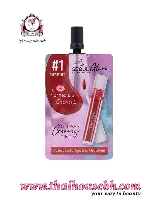 8858718652774 Nami Seoul Glam Glossy Creamy Tint Cherry Red #1 Sachet - Image 1