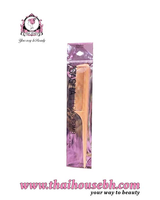 8859569703516 SASHA Professional Long Tail Hair Comb Salon Styling Comb Orange - Image 1