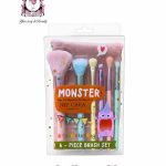 NEE CARA Let's Party Like a Monster 6-Piece Brush Set & Cosmetic Bag N1967